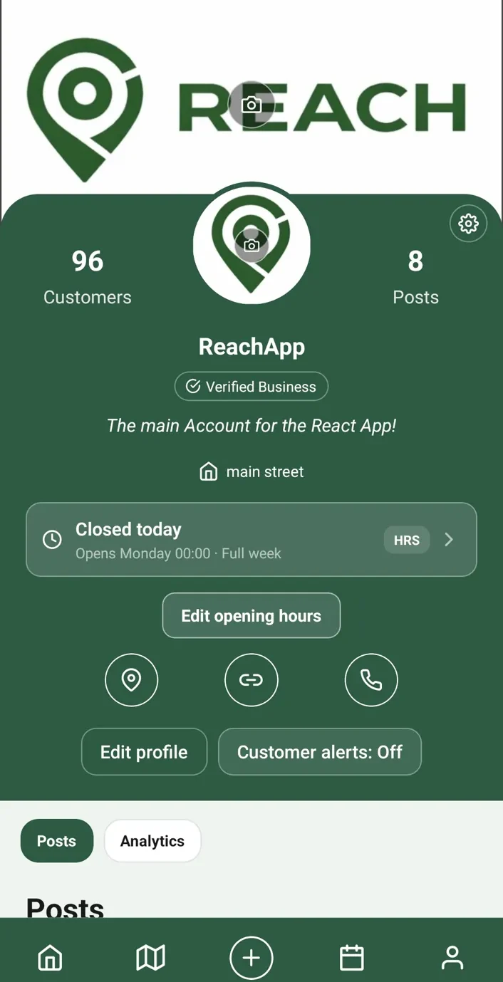 REACH app screen — example UI